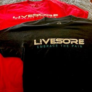 2 Livesore shirts. Unisex